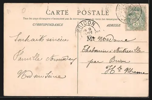 AK Nod-sur-Seine /Côte-d`Or, Vue Générale prise du Bas