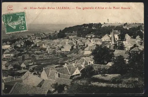 AK Alise-Sainte-Reine, Vue générale d`Alise et du Mont Auxois