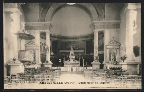 AK Arc-sur-Tille /Côte-d`Or, L`Intérieur de l`Église