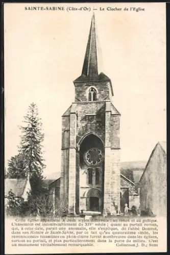 AK Sainte-Sabine /Côte-d`Or, Le Clocher de l`Église