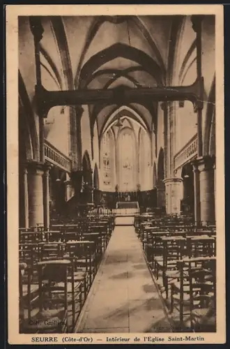 AK Seurre /Côte-d`Or, Intérieur de l`Église Saint-Martin