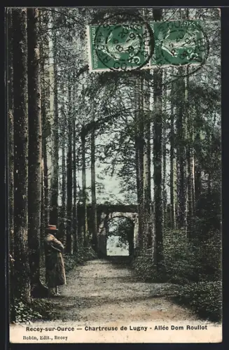 AK Recey-sur-Ource, Chartreuse de Lugny, Allée Dom Roullot