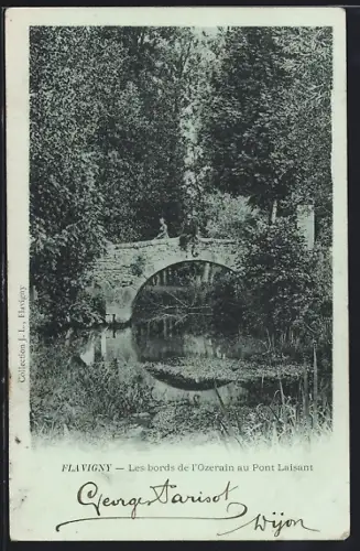 AK Flavigny, Les bords de l`Ozerain au Pont Laisant