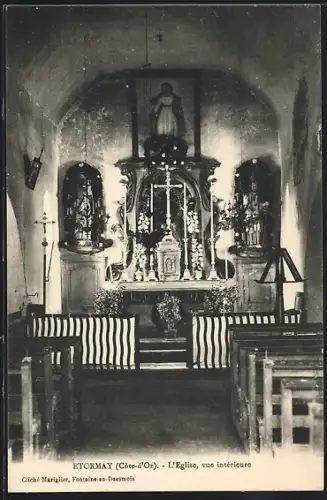 AK Etormay /Côte-d`Or, L`Église, vue intérieure