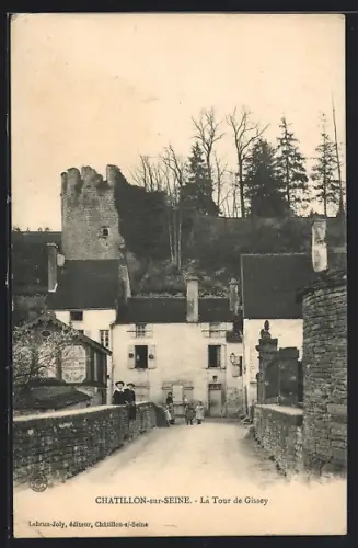 AK Châtillon-sur-Seine, La Tour de Gissey et rue pittoresque