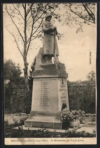 AK Montigny-sur-Aube /Côte-d`Or, Le Monument par Raoul Josset