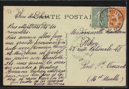 AK Saint-Seine-en-Bache, La Mairie et l`église adjacente