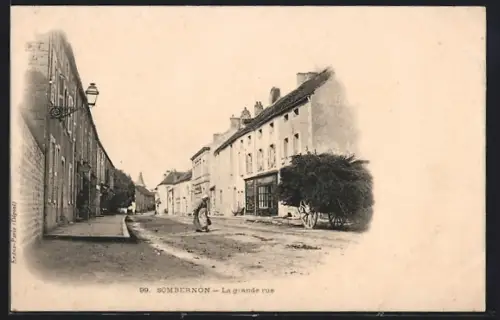 AK Sombernon, La grande rue