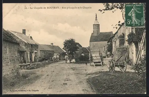 AK Rouvray, Rue principale et la Chapelle