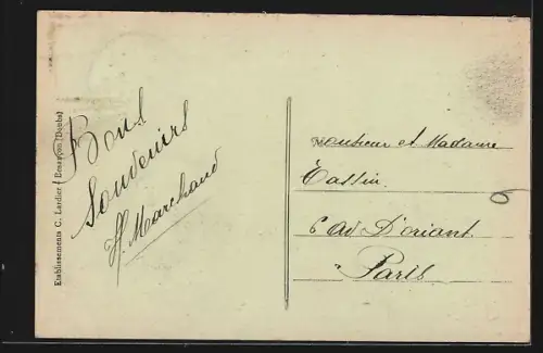 AK Genlis /Côte-d`Or, Maison avec passants devant la clôture en bois