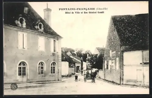 AK Fontaine-Francaise /Côte-d`Or, Hôtel de Ville et Rue Général Gandil