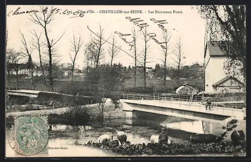 AK Châtillon-sur-Seine /Côte-d`Or, Les Nouveaux Ponts