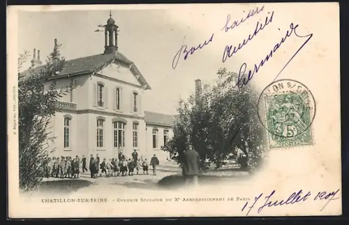 AK Chatillon-sur-Seine, Colonie Scolaire du Xe Arrondissement de Paris