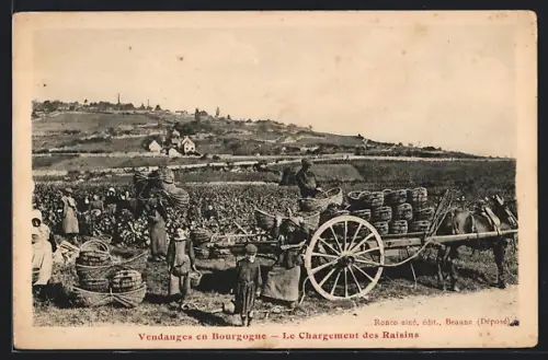 AK Bourgogne, Vendanges en Bourgogne, Le Chargement des Raisins