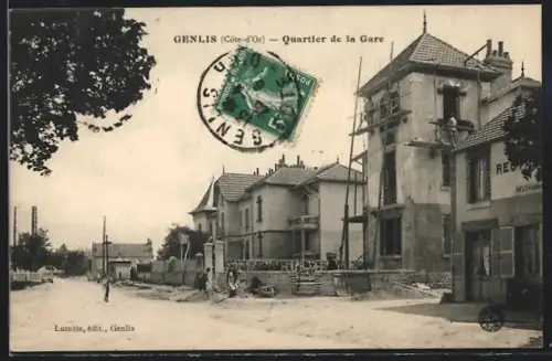 AK Genlis /Côte-d`Or, Quartier de la Gare