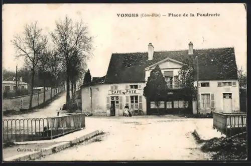 AK Vongues /Côte-d`Or, Place de la Poudrerie, Café de la Paix