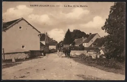 AK Saint-Julien /Côte-d`Or, La Rue de la Mairie