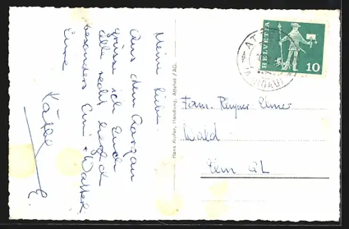 AK Attelwil /Aarg., Teilansicht, Fliegeraufnahme