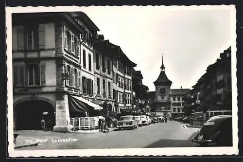 AK Morat, La Grand`rue, Strassenpartie