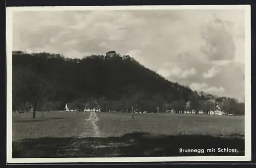 AK Brunegg /AG, Ortspartie mit Schloss