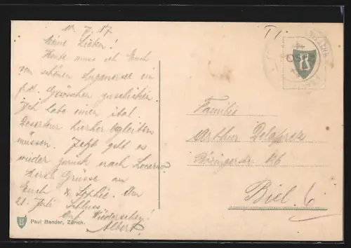 AK Gandria /Lago di Lugano, Panorama verso la Val Solda