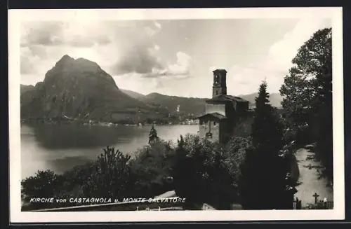 AK Castagnola, Kirche u. Monte Salvatore