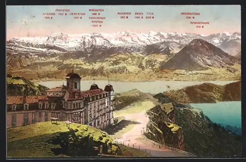 AK Rigi-Kulm, Hotel mit Umgebung