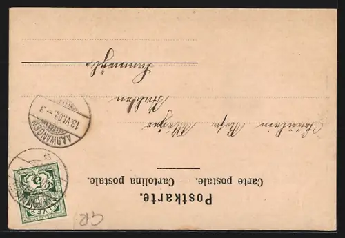 AK Chur, Strassenpartie mit Kirche