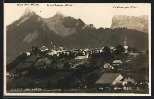 AK Gruyeres, Teilansicht mit Dt du Chamois u. Dt du Bourgoz