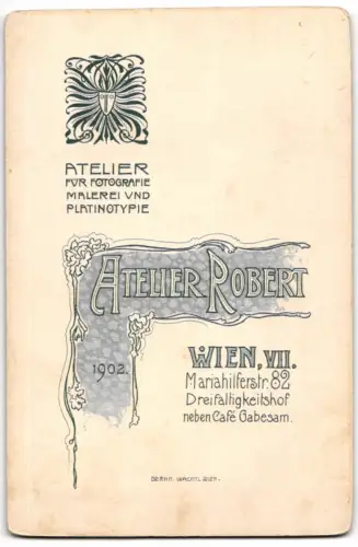 Fotografie Atelier Robert, Wien, Ansicht Wien, Tresor / Safe / Geldschrank der Firma A. Bartel, Sperrgasse 8 in Wien