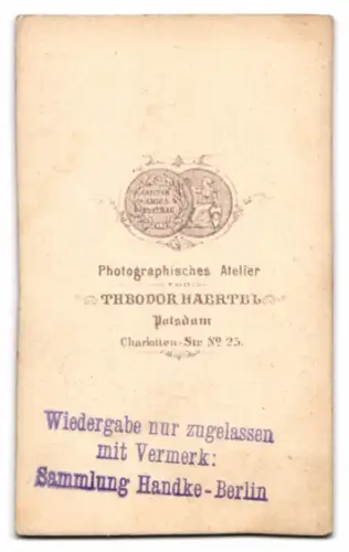 Fotografie Theodor Haertel, Potsdam, junger Knabe im Sommeranzug vor einer Studiokulisse