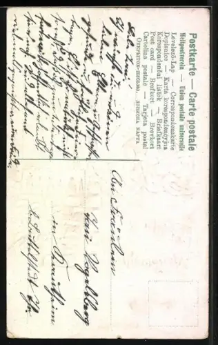 AK Weihnachtsengel auf einer Wolke