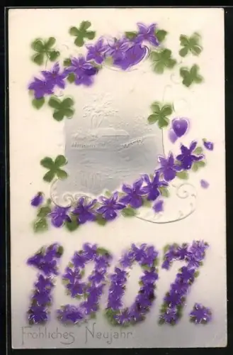 AK Jahreszahl 1907 aus Blumen