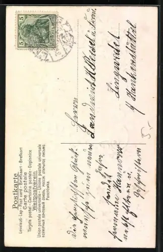 AK Jahreszahl 1907 aus Blumen