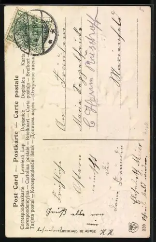 AK Osterhasen mit Osterei