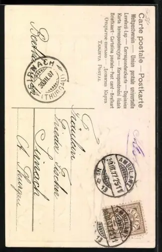 AK Osterküken mit Kindern