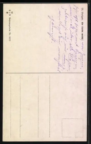 AK Amor mit Liebespaar