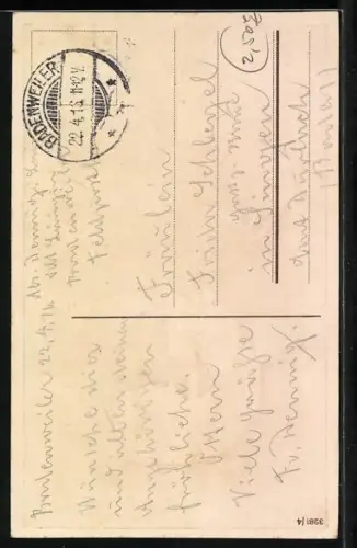 AK Osterküken mit zerbrochenem Osterei