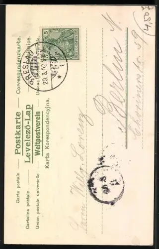 AK Dame mit Blumen zu Ostern