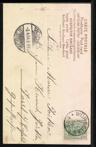 AK Mädchen mit Osterkörbchen