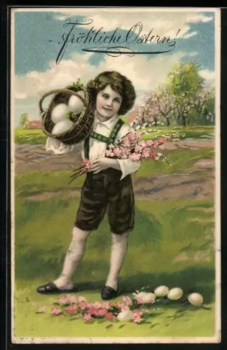 AK Knabe mit Osterkorb
