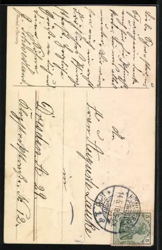 AK Kinder tanzen um einen Maibaum, Pfingsten