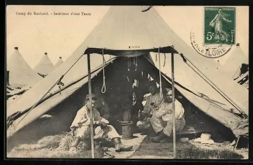 AK Camp de Ruchard, Interieur d`une tente