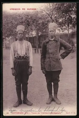 AK Types de Tiralleurs Sénégalais, Septembre 1914