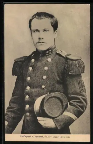 AK Le Caporal R. Poincaré, du 26e, Nancy, 1879-1880