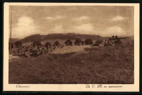 AK Chasseurs, La C. M. en manoeuvres