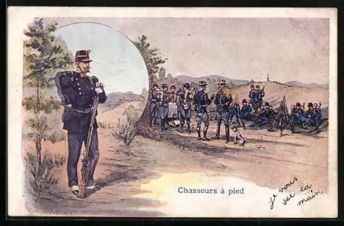 Künstler-AK Chasseurs à pied