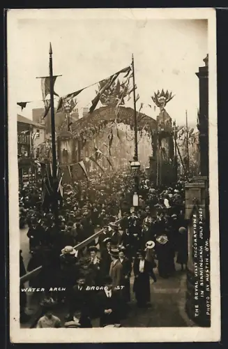 AK Birminghan, The Royal Visit Decorations, Broad Street, 1909