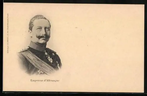 AK Kaiser Wilhelm II. im Porträt mit Orden