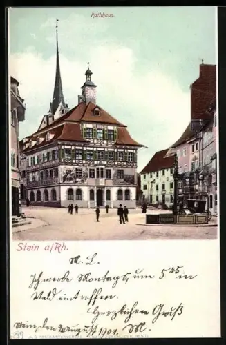 AK Stein a. Rh., Strassenpartie am Rathaus